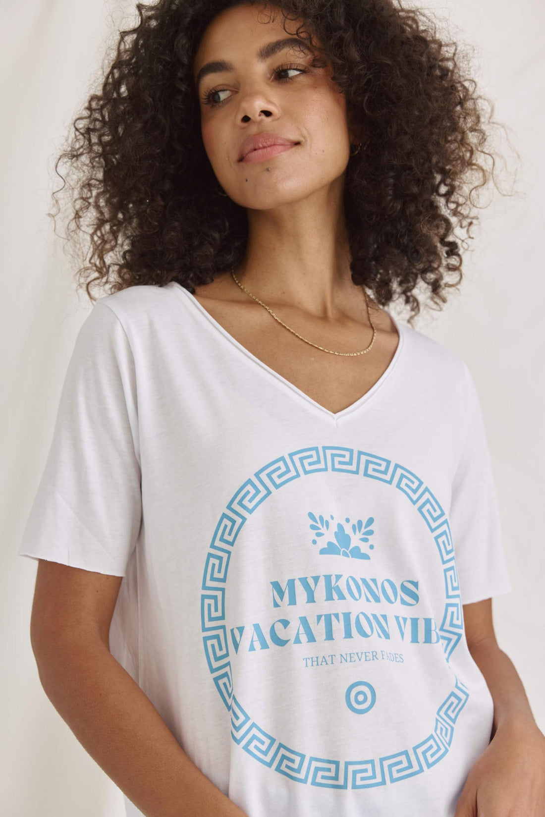 Weiches T-Shirt Mit Mykonos Druck