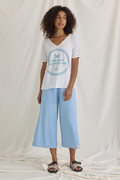Weiches T-Shirt Mit Mykonos Druck