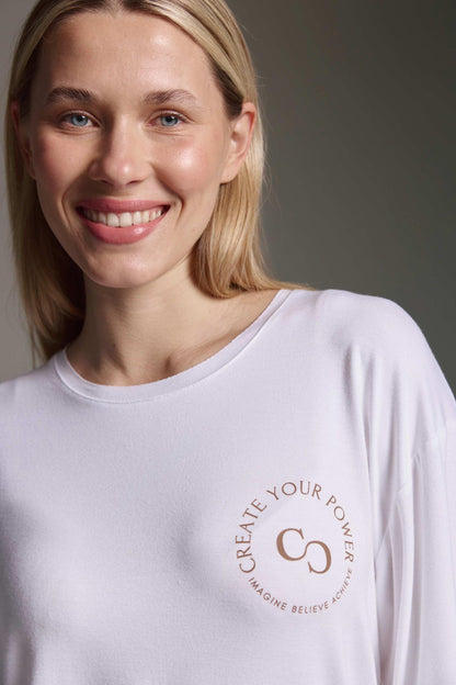Super Softes T-Shirt Mit Rundhals, Kimonoärmeln Und Create Your Power Druck