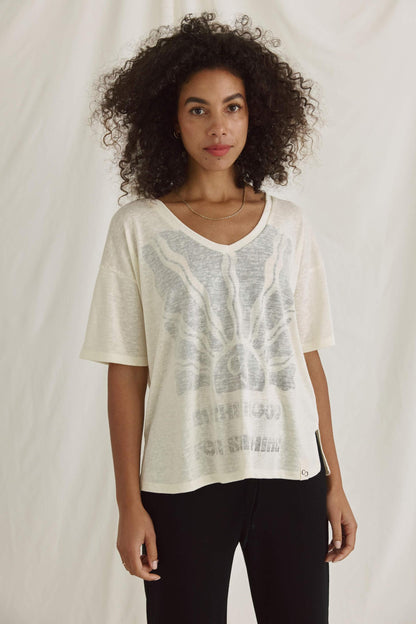 T-Shirt Mit V Hals Und Inside-Out Druck